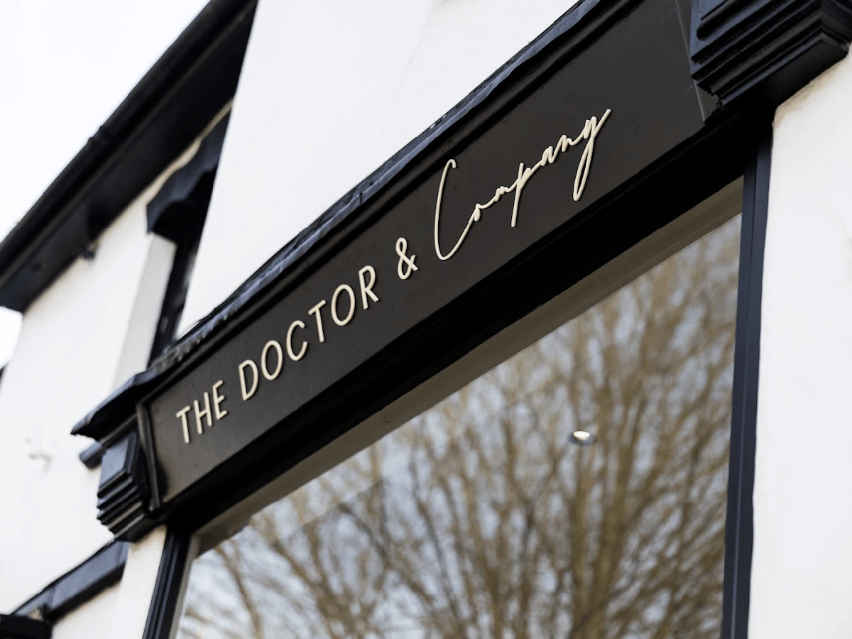 The Doctor & Company signage above the practice window